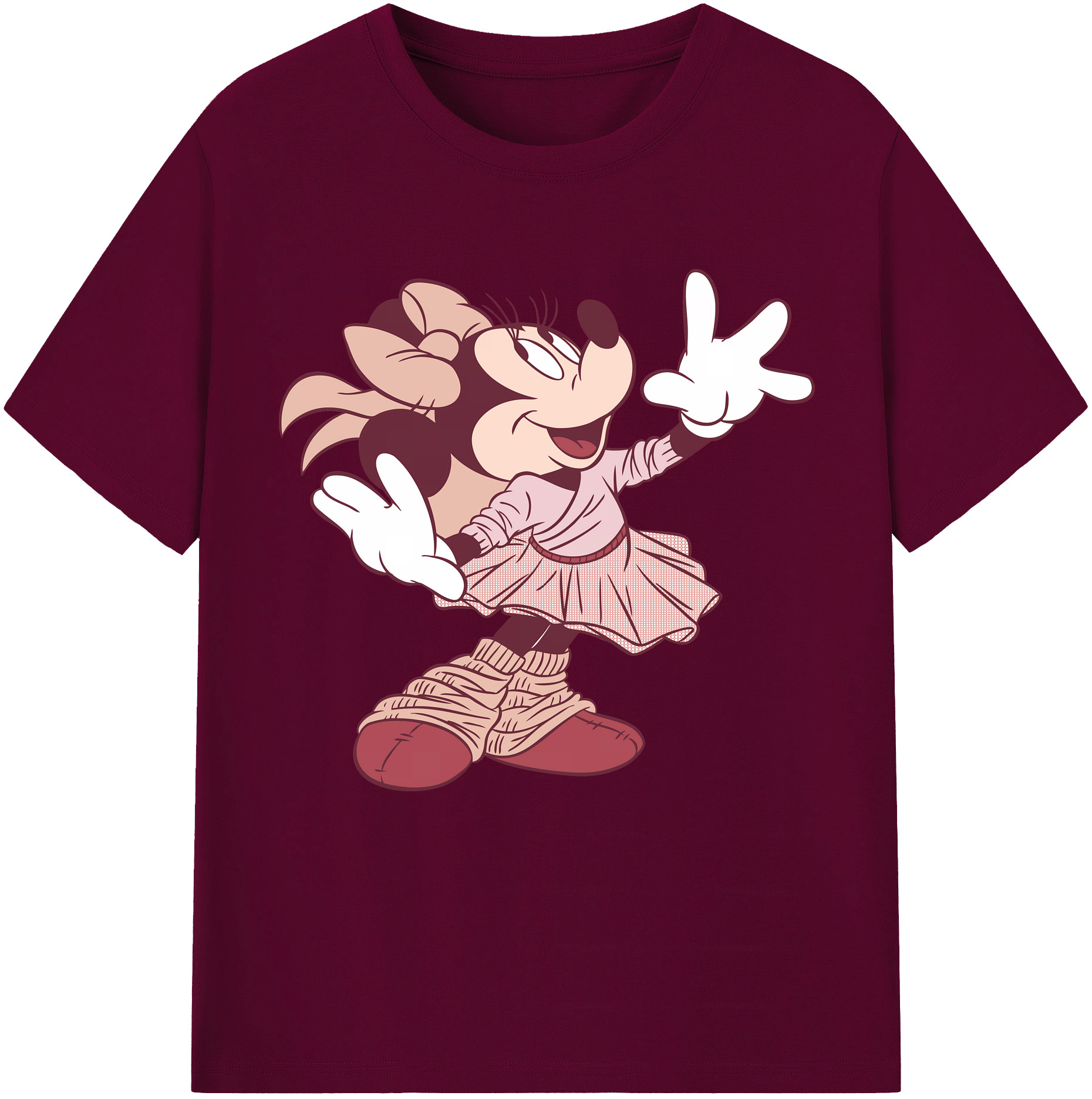 （画像用） ミッキーマウス Mickey Mouse レディースカジュアルプリントTシャツ（綿100％）